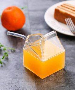 square milk glass milk box glass mug milk box cup