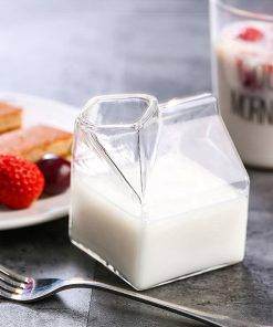 square milk glass milk box glass mug milk box cup