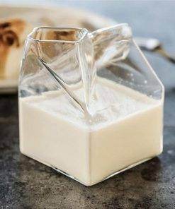 square milk glass milk box glass mug milk box cup