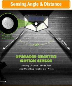 100 LED Solar Power PIR Motion Sensor Wall Light