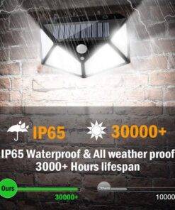 100 LED Solar Power PIR Motion Sensor Wall Light