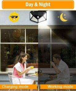 100 LED Solar Power PIR Motion Sensor Wall Light