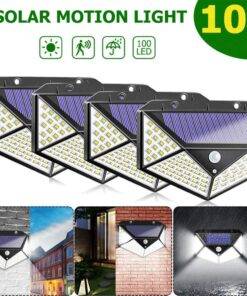 100 LED Solar Power PIR Motion Sensor Wall Light