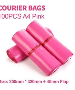 100pc A4 (250×350) Courier Mailer Bags Pink