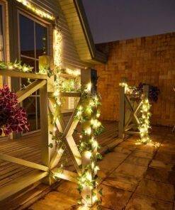 10M Solar Vine Leaf Fairy Garden String Lights
