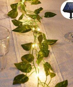 10M Solar Vine Leaf Fairy Garden String Lights