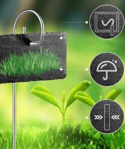 10PCs Reusable Garden Plant Labels Slate Stone