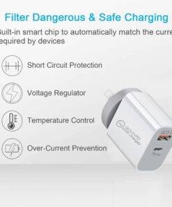 18W PD QC3.0 USB wall fast charger plug adapter iPhone android mobile phone
