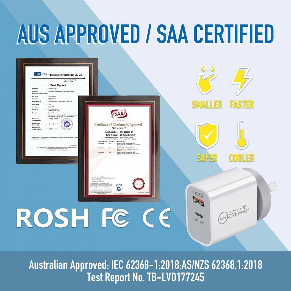 18W PD QC3.0 USB wall fast charger plug adapter iPhone android mobile phone