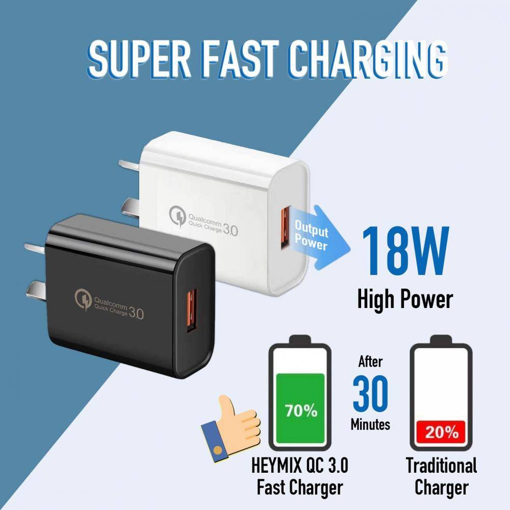 18W QC3.0 USB wall fast charger plug adapter NZ Certification
