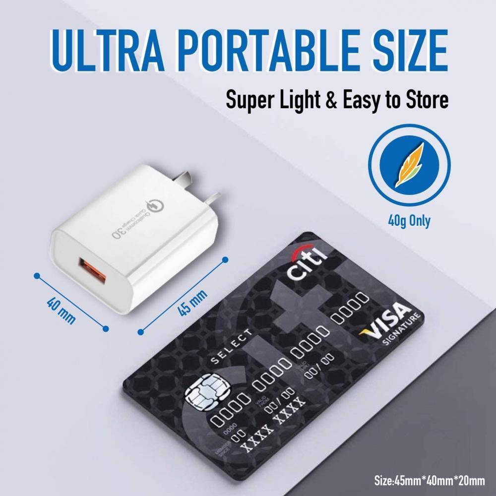 18W QC3.0 USB wall fast charger plug adapter NZ Certification