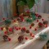 2M 20LED LED Light Red Berry Pinecone String Lights Garland Lights