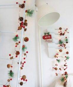 2M 20LED LED Light Red Berry Pinecone String Lights Garland Lights