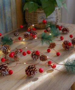 2M 20LED LED Light Red Berry Pinecone String Lights Garland Lights