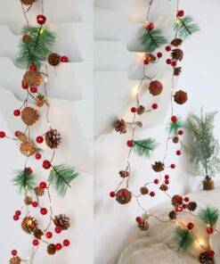 2M 20LED LED Light Red Berry Pinecone String Lights Garland Lights