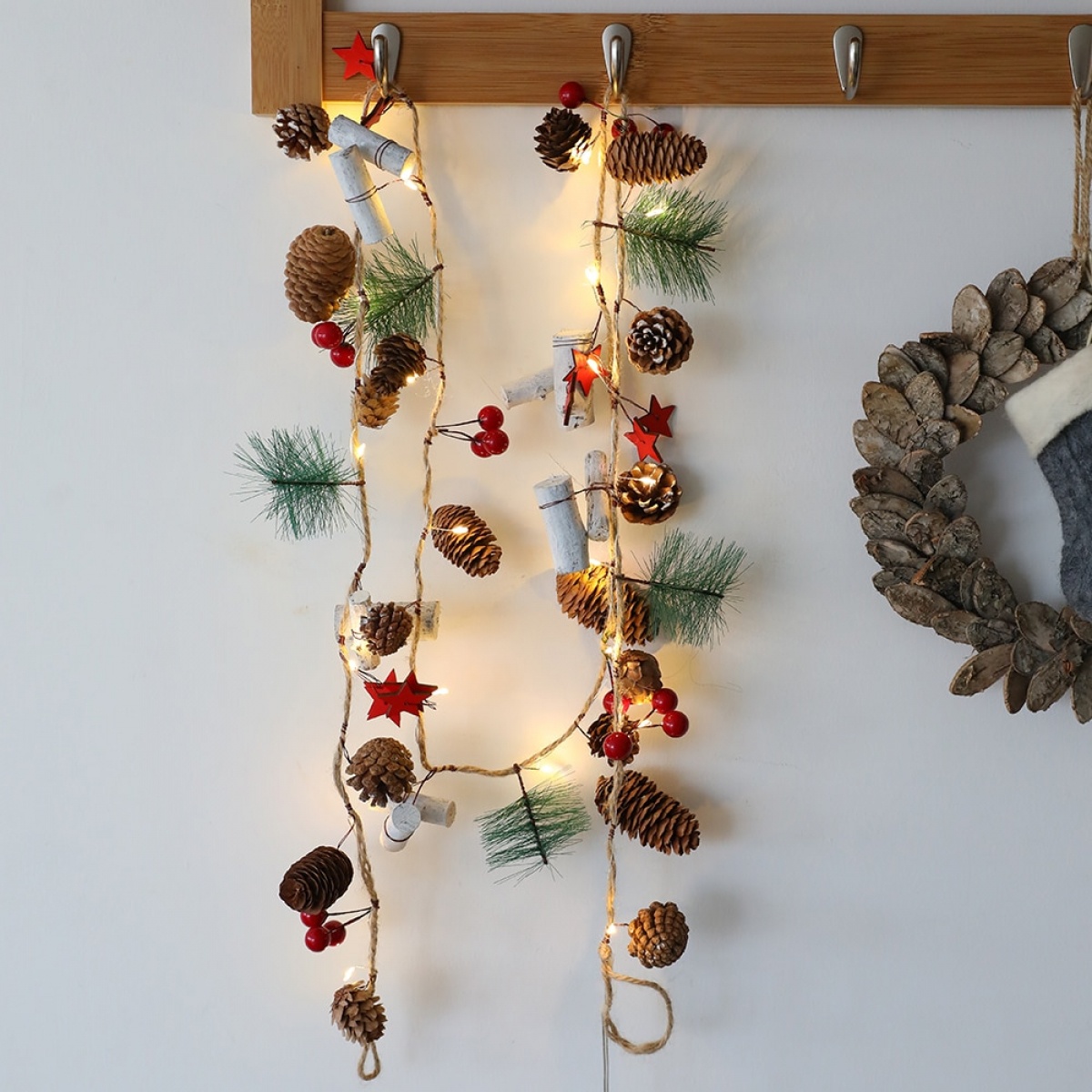 2M 20LED LED Light Red Berry Pinecone String Lights Garland Lights