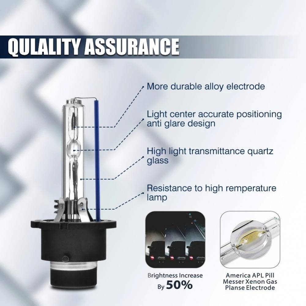 2PCs D2S D2R D2C Car 35W Xenon HID headlight Bulbs 4300K/6000K/8000K