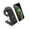 3-in-1 Qi-Certified Fast Wireless Charging Station for Apple – Black