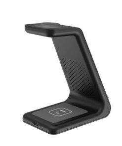3-in-1 Qi-Certified Fast Wireless Charging Station for Apple – Black