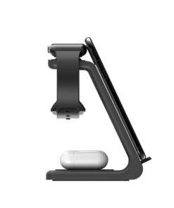 3-in-1 Qi-Certified Fast Wireless Charging Station for Apple – Black