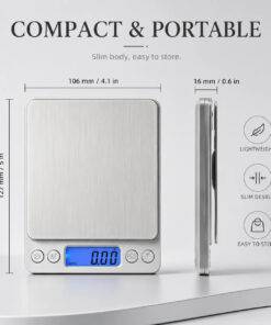 3000g kitchen scale - full package contents with scale, batteries and user manual