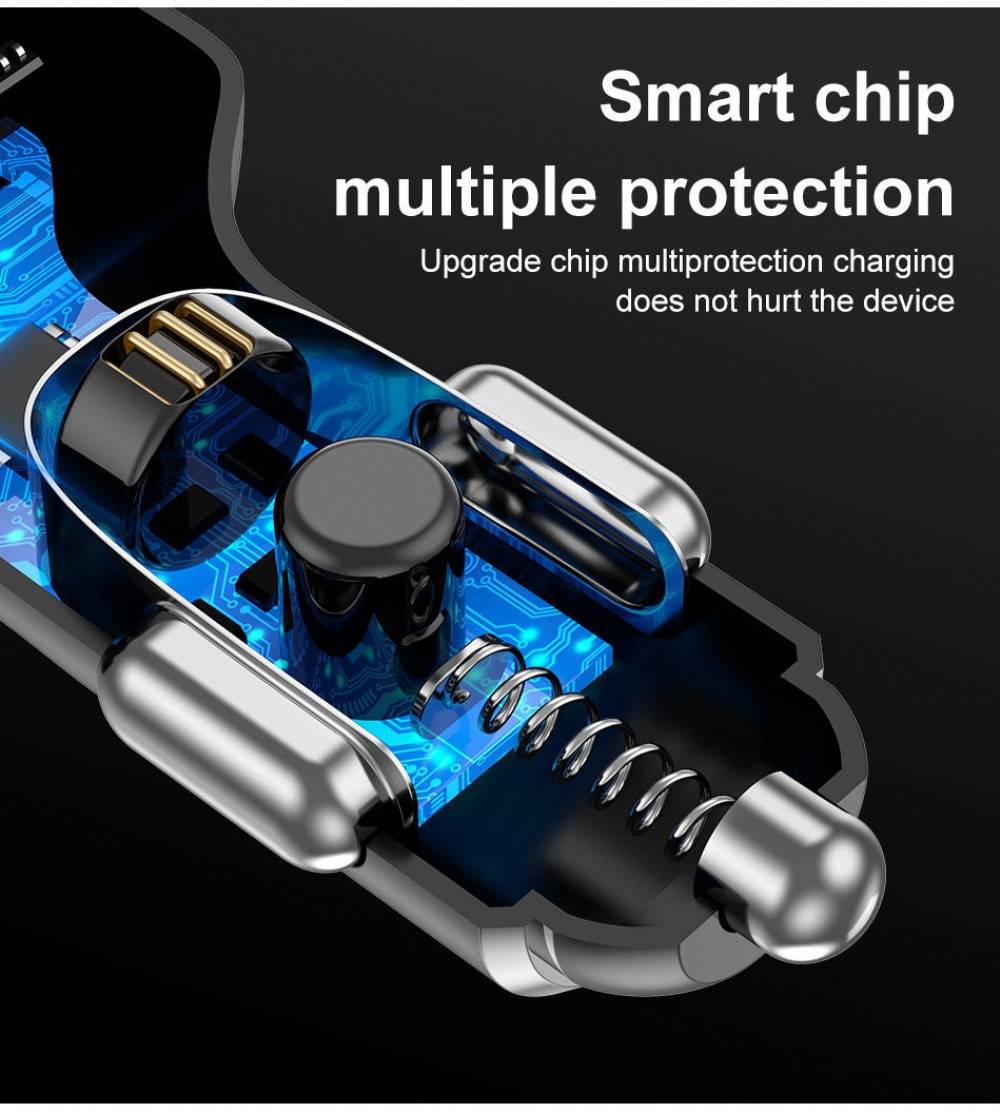 30w Fast Charging 3 Port Type-C PD USB Car Charger