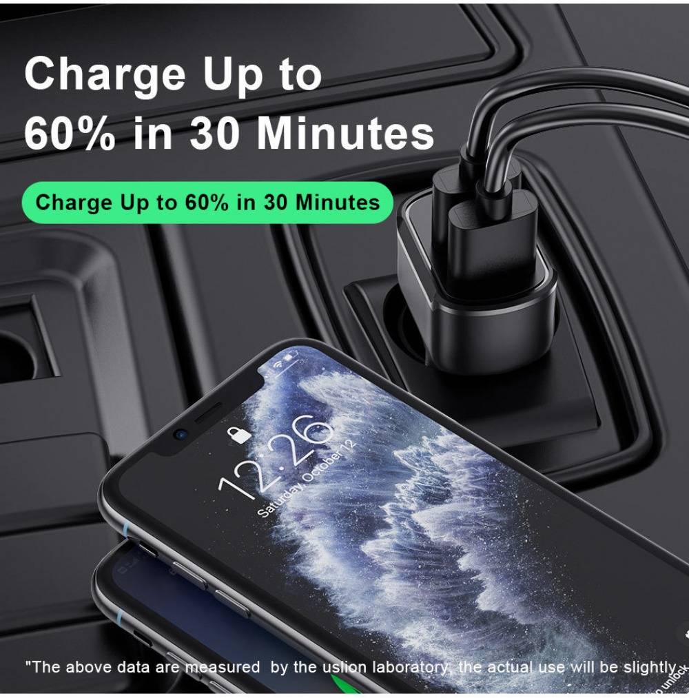30w Fast Charging 3 Port Type-C PD USB Car Charger