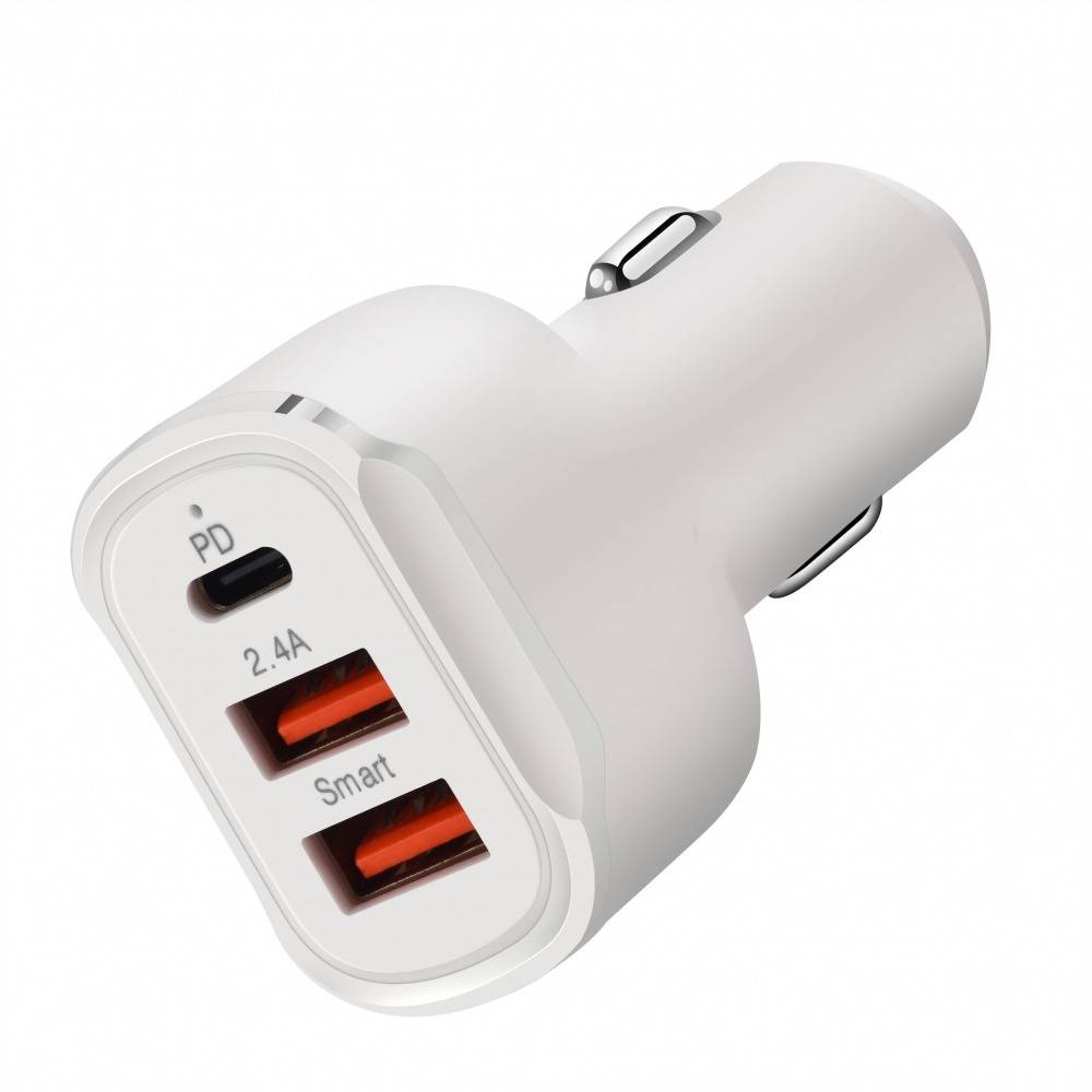 30w Fast Charging 3 Port Type-C PD USB Car Charger