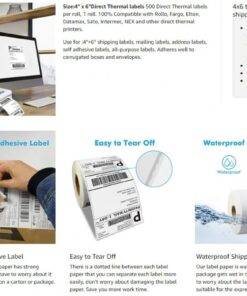 350PCs 150mm x 100mm (4×6) Thermal Transfer Courier Label Permanent Adhesive