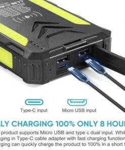 36000mAh Heavy Duty Solar Power Bank Wireless Type-C PD USB Charing