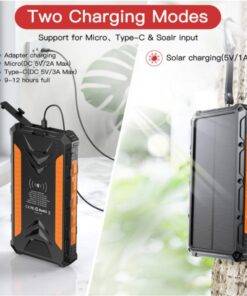 36000mAh Heavy Duty Solar Power Bank Wireless Type-C PD USB Charing