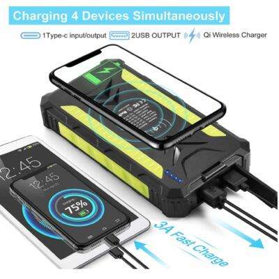 36000mAh Heavy Duty Solar Wireless Charging Power Bank