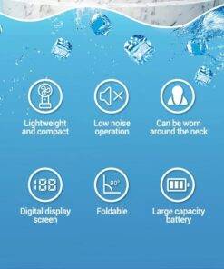 3600mAh Handheld Portable Fan USB Neck Hanging Fan