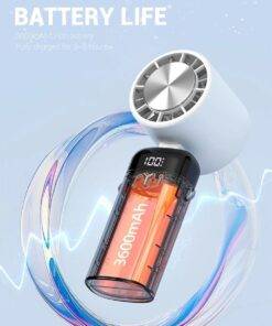 3600mAh Handheld Portable Fan USB Neck Hanging Fan