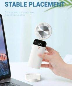 3600mAh Handheld Portable Fan USB Neck Hanging Fan