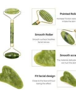 3PCs Jade Facial Roller Massager Facial Skin Care Tool