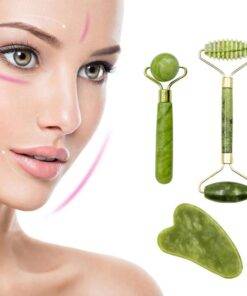 3PCs Jade Facial Roller Massager Facial Skin Care Tool