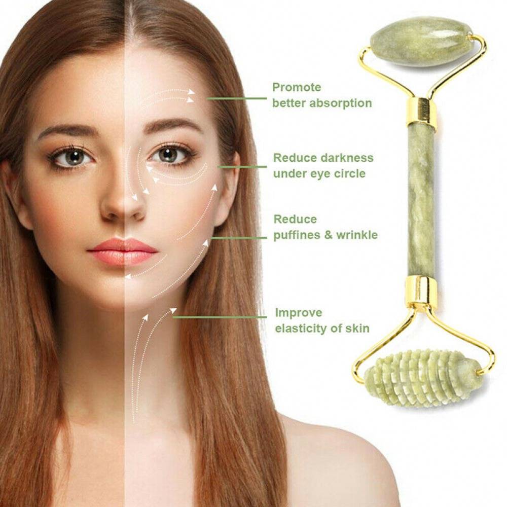 3PCs Jade Facial Roller Massager Facial Skin Care Tool