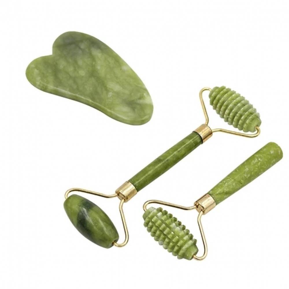 3PCs Jade Facial Roller Massager Facial Skin Care Tool