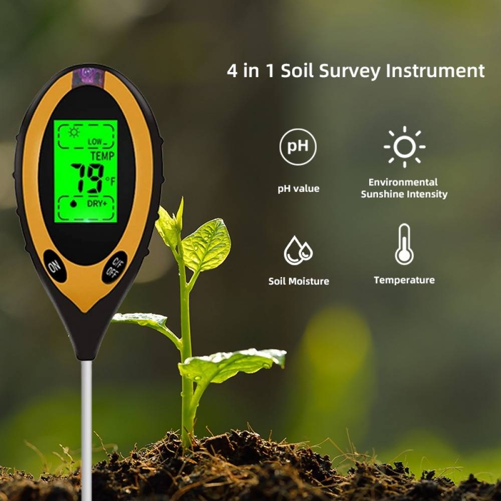 4-in-1 Soil PH Moisture Temperature Sunlight Humidity Meter