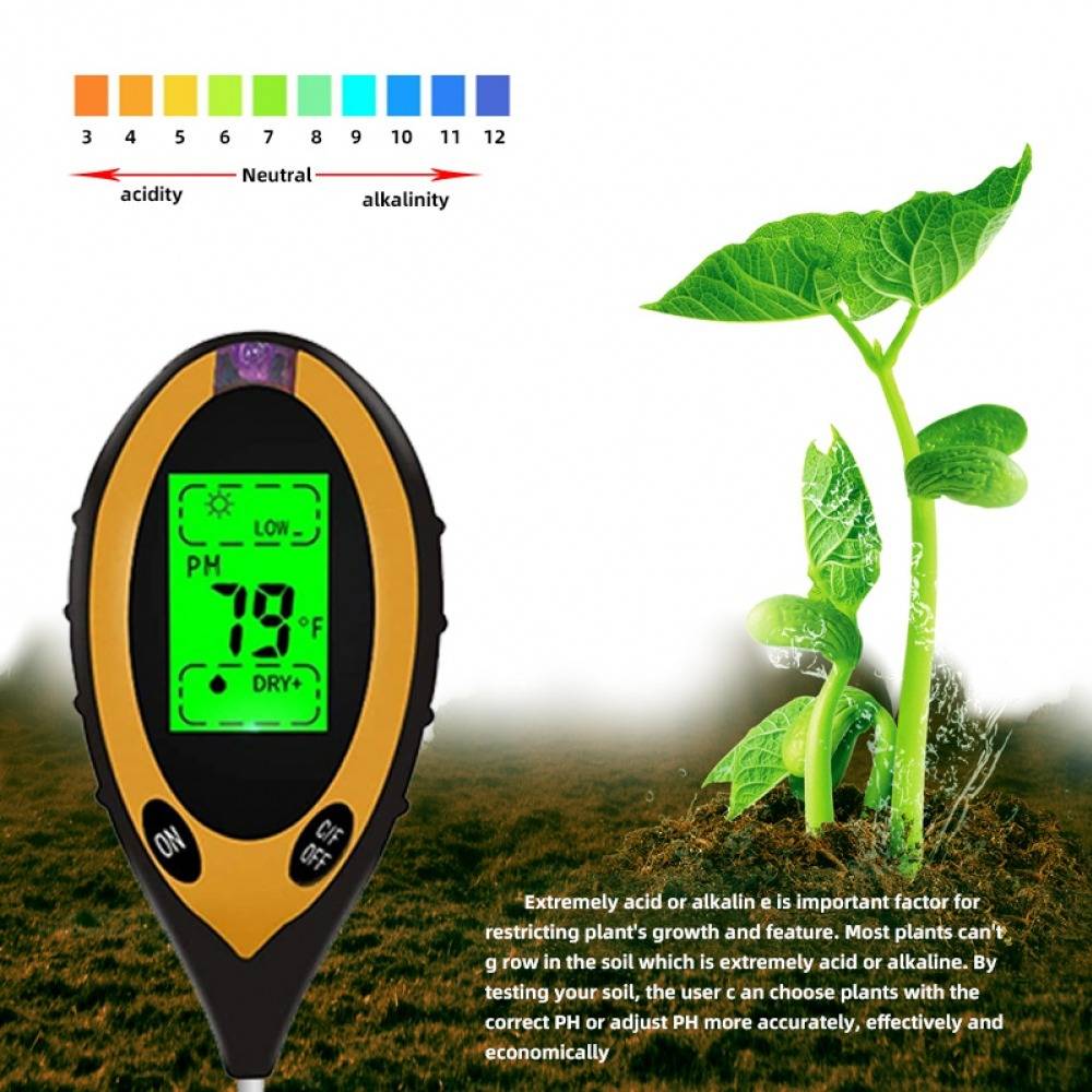 4-in-1 Soil PH Moisture Temperature Sunlight Humidity Meter