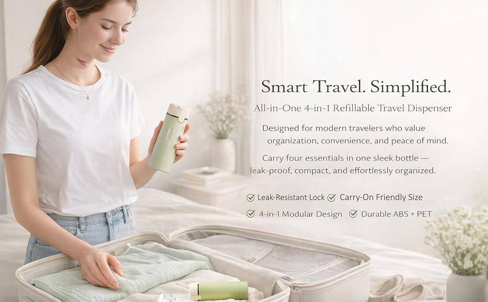 4-in-1 Travel Bottles for Toiletries, Travel Pump Bottle - image 11