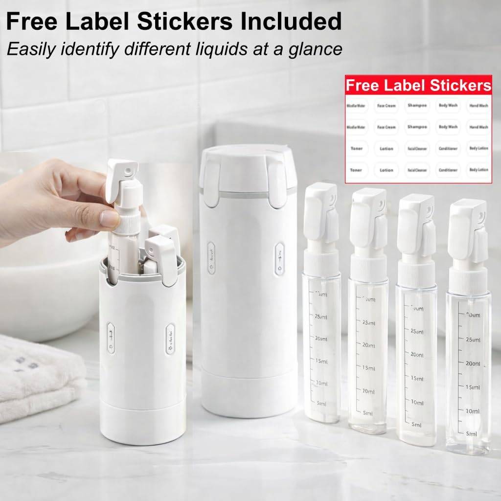 4-in-1 Travel Bottles for Toiletries, Travel Pump Bottle - image 9