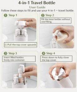 4-in-1 Travel Bottles for Toiletries - transparent body detail