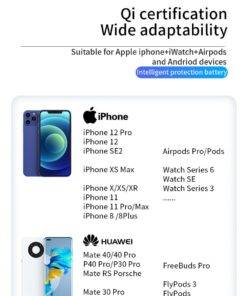 4 in 1 Wireless Charger Stand iPhone 13/14 Apple Watch 7 AirPods Pro Android Black