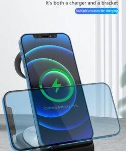 4 in 1 Wireless Charger Stand iPhone 13/14 Apple Watch 7 AirPods Pro Android Black