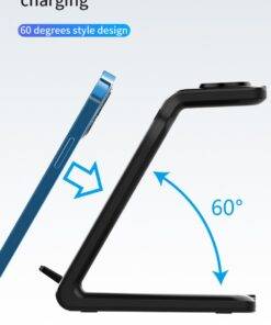 4 in 1 Wireless Charger Stand iPhone 13/14 Apple Watch 7 AirPods Pro Android Black