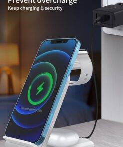 4 in 1 Wireless Charger Stand iPhone 13/14 Apple Watch 7 AirPods Pro Android Black