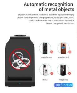 4 in 1 Wireless Charger Stand iPhone 13/14 Apple Watch 7 AirPods Pro Android Black