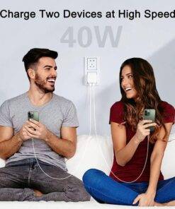 40W Dual USB-C Type-C PD Wall Charger Adapter for iPhone 15